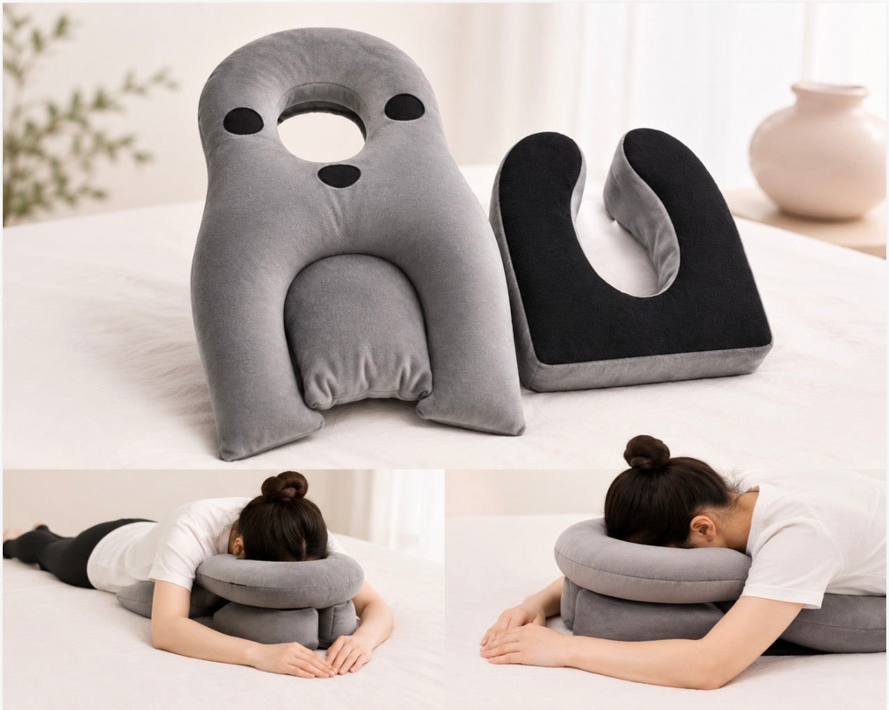 Body By Essence™ Full Body Comfort Pillow Set – 3-Piece Plush Face-Down Support Pillow for Sleep, Massage, Recovery & Relaxation