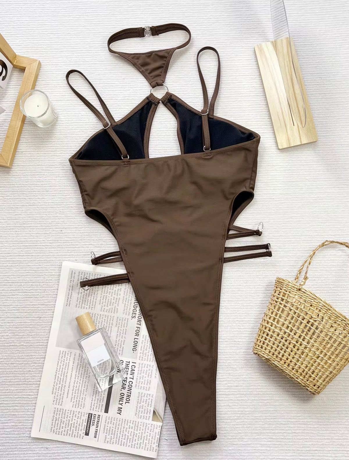 Ribbed Cutout One-Piece Swimsuit