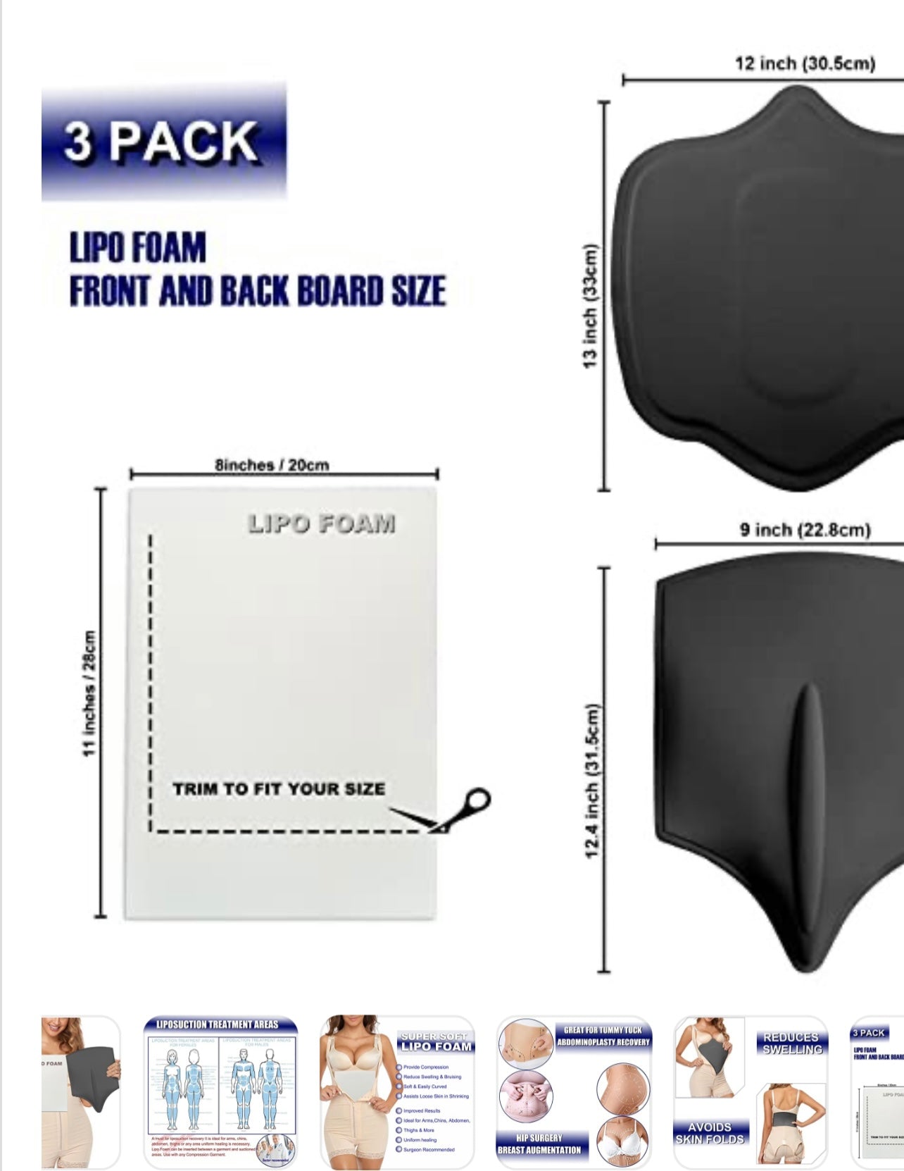 3-Piece BBL & Lipo Foam Pads