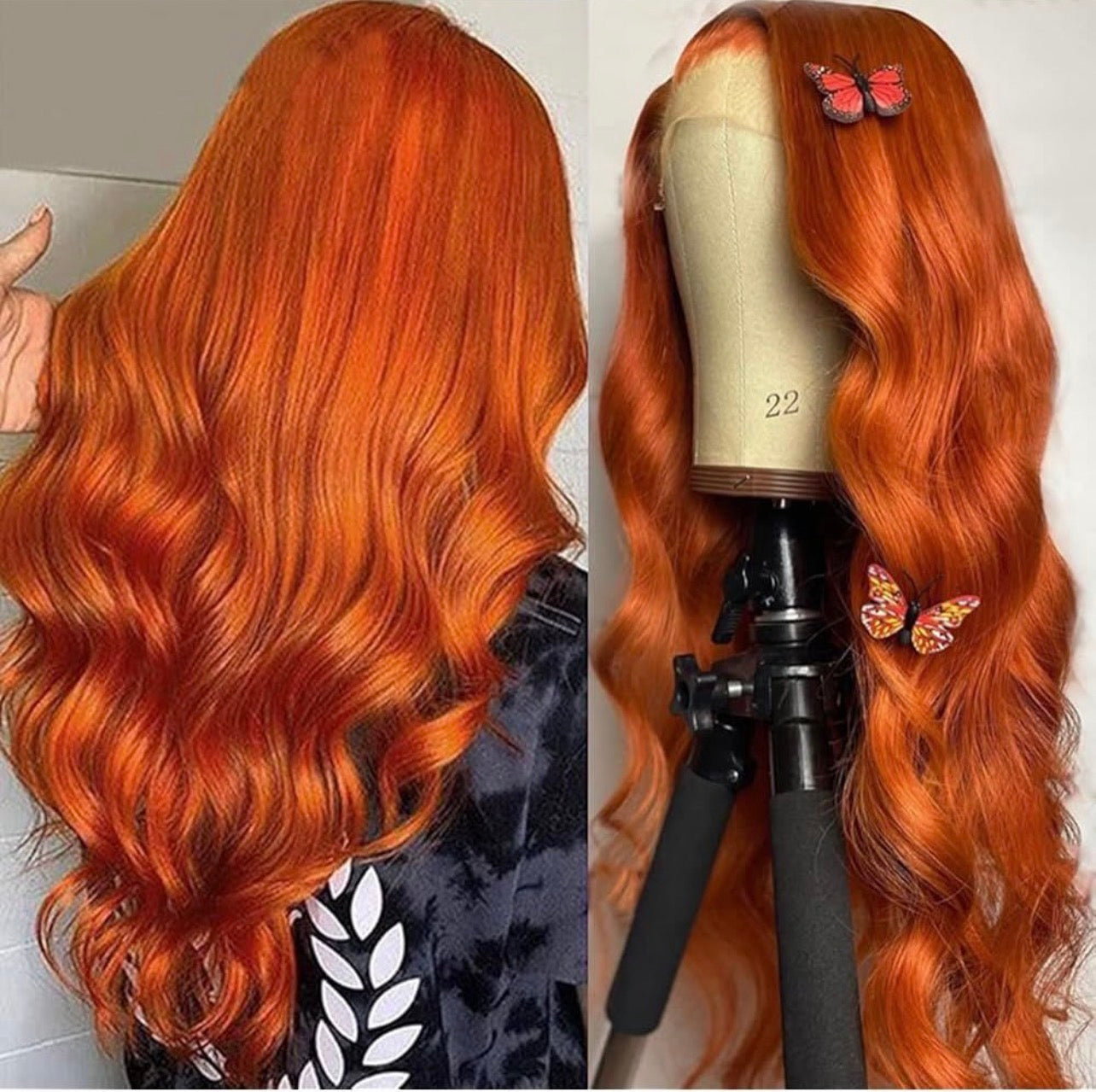 Ginger Body Wave 22" – Bold Color 13x4 Frontal Wig, 200% Density