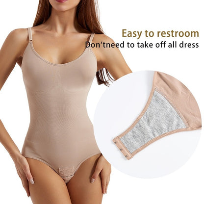 Seamless Bodysuit Women's Tummy Control Panty Crotch Lift Hip Shaping Strap Waist Trainer Body Shaper Unitard