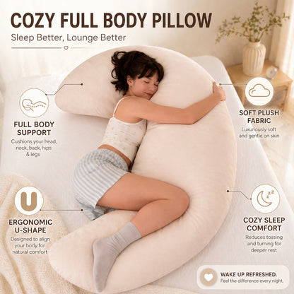 Soft Fabric Large Moon-Shaped Pregnancy Pillow, Nursing Pillow, Postpartum Lumbar Support Pillow, Baby Feeding Pillow, Removable and Washable