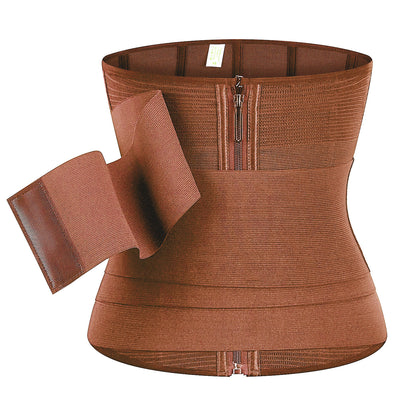Adjustable Strap Corset Waist Trainer with Zipper for Body Shaping and Abdominal Support - Women's Shapewear Belt