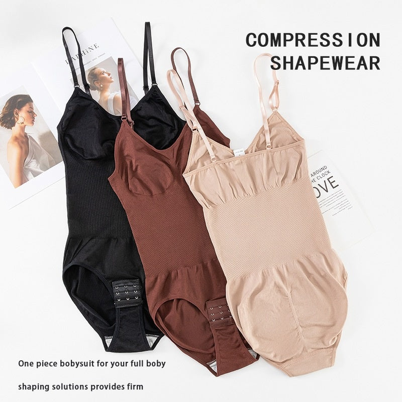 Seamless Bodysuit Women's Tummy Control Panty Crotch Lift Hip Shaping Strap Waist Trainer Body Shaper Unitard