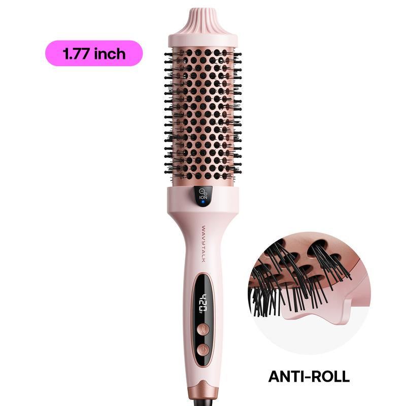Wavytalk Blowout Boost Ionic Thermal Brush 1 1/2 Inch with LED Display, 300℉-420℉ for Different Hair Types, 120-240V Universal Voltage