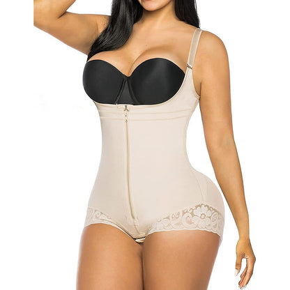 Tight fitting underwear shapewear one-piece triangular zipper shapewear