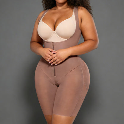 Waist Trainer Shaping Bodysuit with 2-Side Compression Straps, Tummy Control, Hip Lifting, Slimming Fit, Body Sculpting Underwear