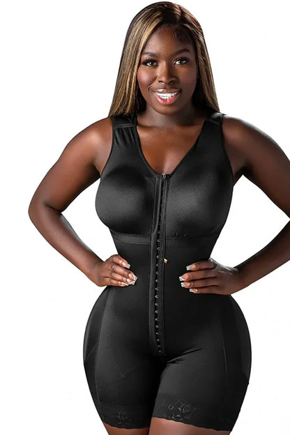 Stage 2 BBL Faja – Colombian Compression with Built-In Bra, Mid-Thigh Length