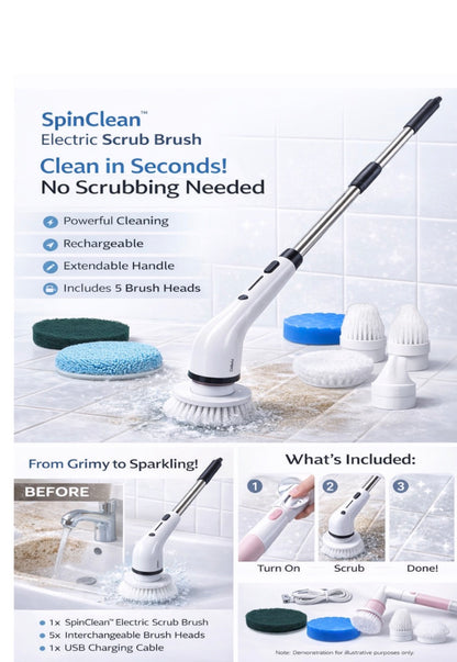 SpinClean™ Electric Scrub Brush – Deep Clean Without Effort