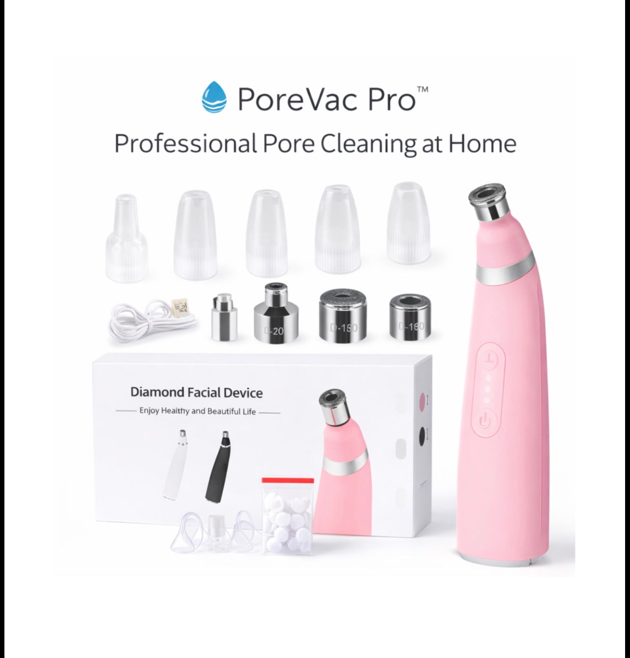 PoreVac Pro™ Blackhead Remover Vacuum – Deep Pore Cleaner Kit
