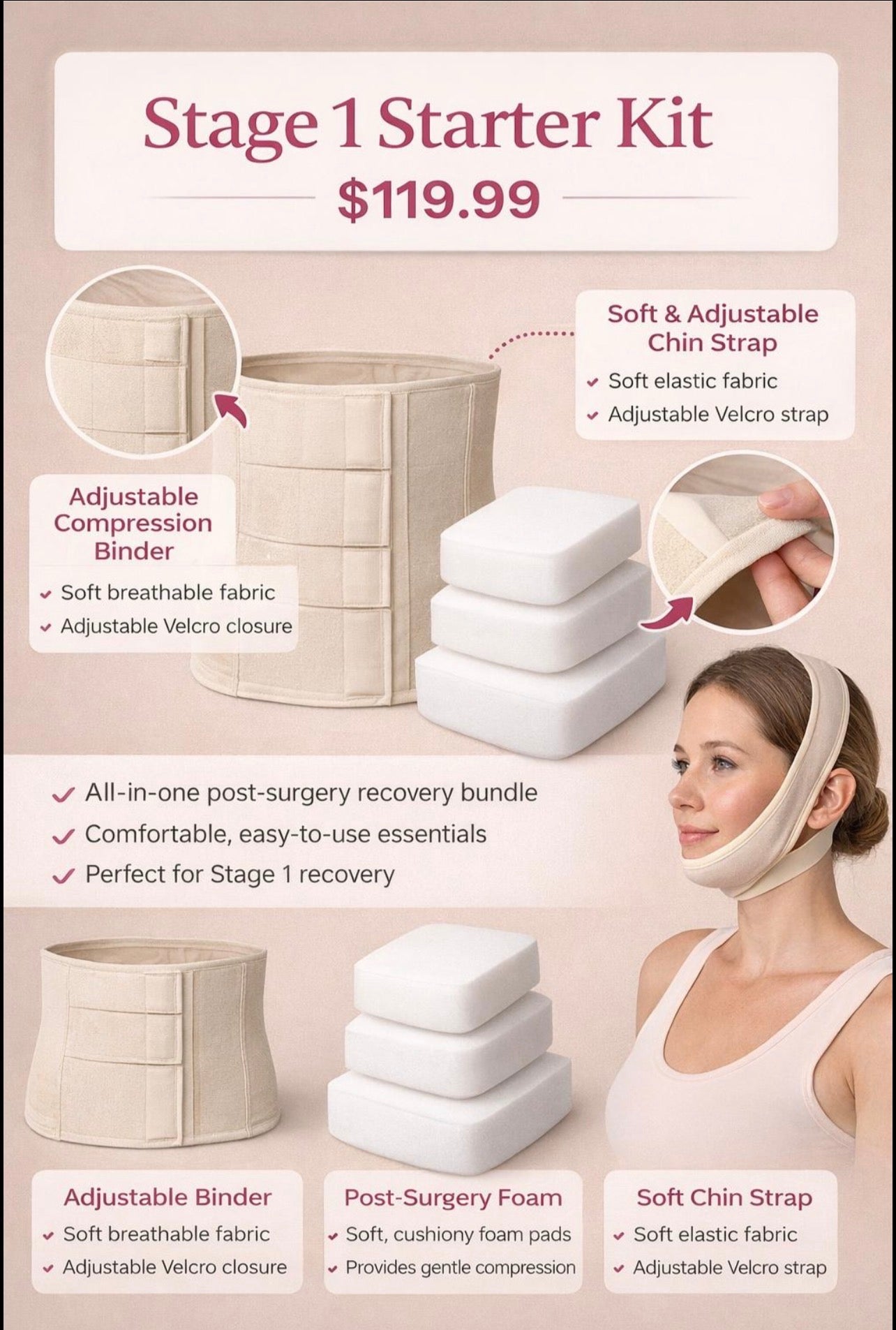 Body By Essence™ Stage 1 Starter Recovery Kit – Post-Op Compression Essentials
