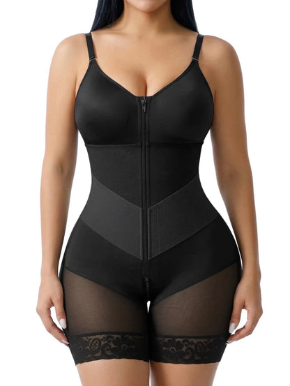 BODY BY ESSENCE™ V-Shaped Colombian Shapewear Postpartum Tummy Control Butt Lifter Full Body Shaper Compression Faja With Zipper Crotch