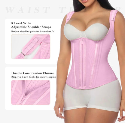 Body By Essence™ Waist Trainer for Women – Tummy Control Workout Corset Vest Waist Cincher with Adjustable Shoulder Straps