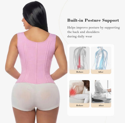 Body By Essence™ Waist Trainer for Women – Tummy Control Workout Corset Vest Waist Cincher with Adjustable Shoulder Straps