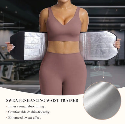 Body By Essence™ Sauna Sweat Waist Trainer for Women – Triple Layer Tummy Control Waist Cincher Workout Shaper Belt