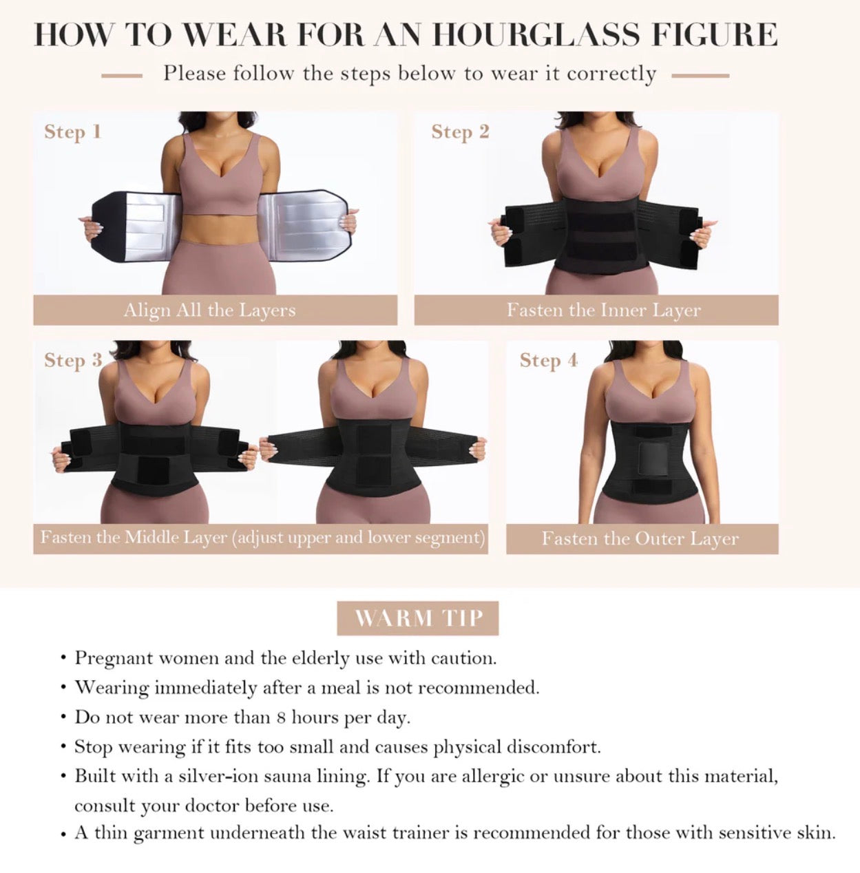 Body By Essence™ Sauna Sweat Waist Trainer for Women – Triple Layer Tummy Control Waist Cincher Workout Shaper Belt