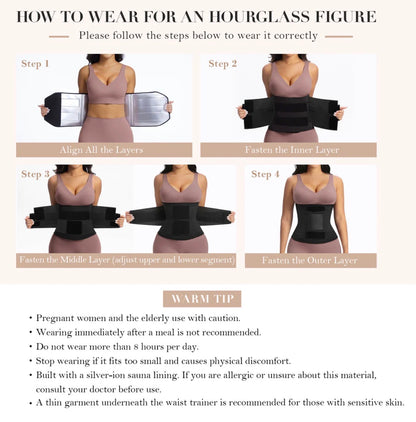 Body By Essence™ Sauna Sweat Waist Trainer for Women – Triple Layer Tummy Control Waist Cincher Workout Shaper Belt