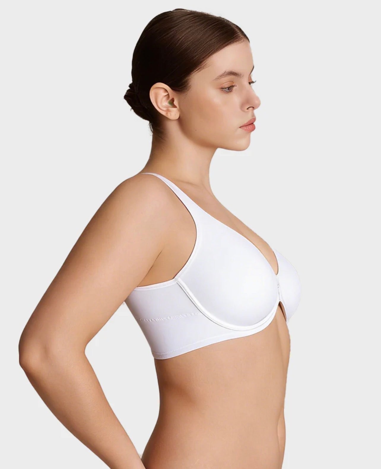 Body By Essence™ Front Closure Back Support Bra – Wireless Lift & Smoothing Everyday Comfort Bra