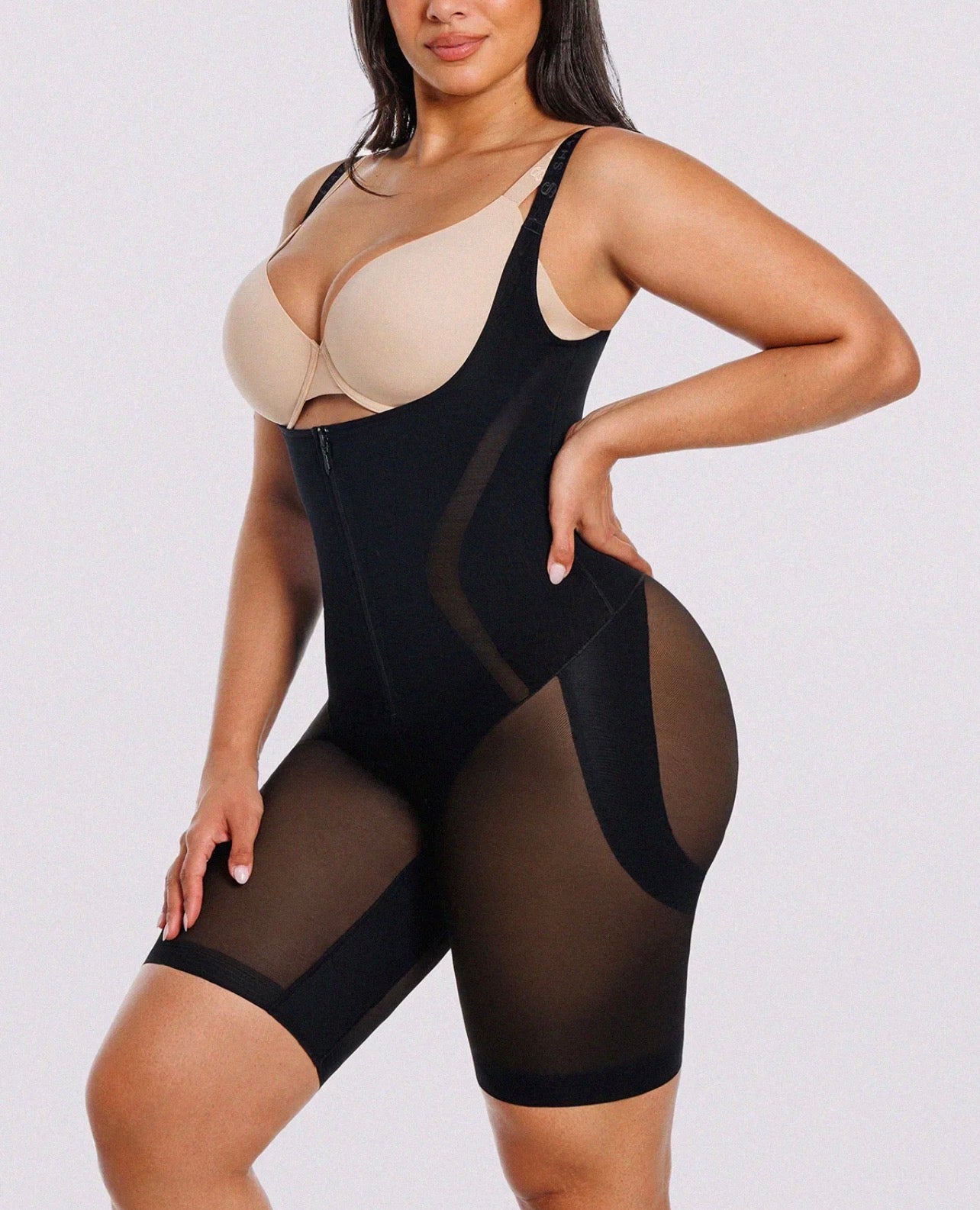 Body By Essence™ AirMesh Sculpting Bodysuit – Open Bust Breathable Tummy Control Shapewear