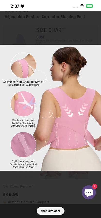 Body By Essence Posture Support Waist Trainer | Adjustable Shoulder & Back Support Wrap with Tummy Control Compression