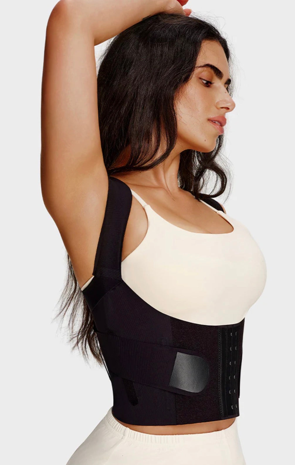 Body By Essence Posture Support Waist Trainer | Adjustable Shoulder & Back Support Wrap with Tummy Control Compression