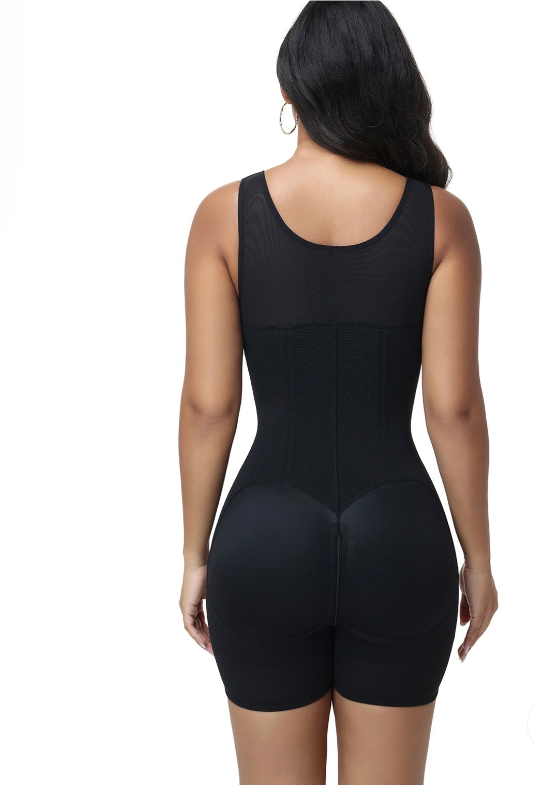 Lace Deep V Zipper Closure Tummy Control Body Shaper