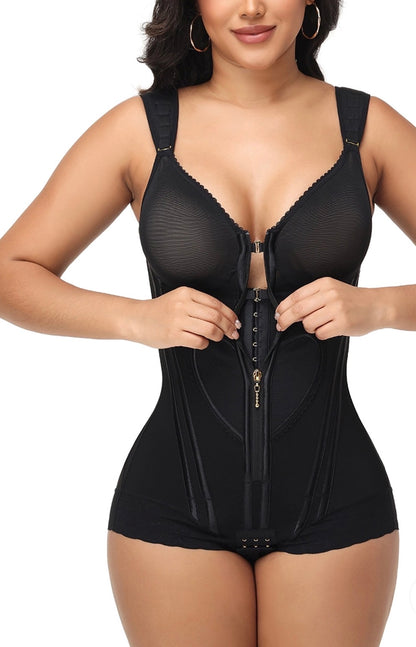 Fajas Colombianas Wide Straps Love Pattern Tummy Control Body Shaper