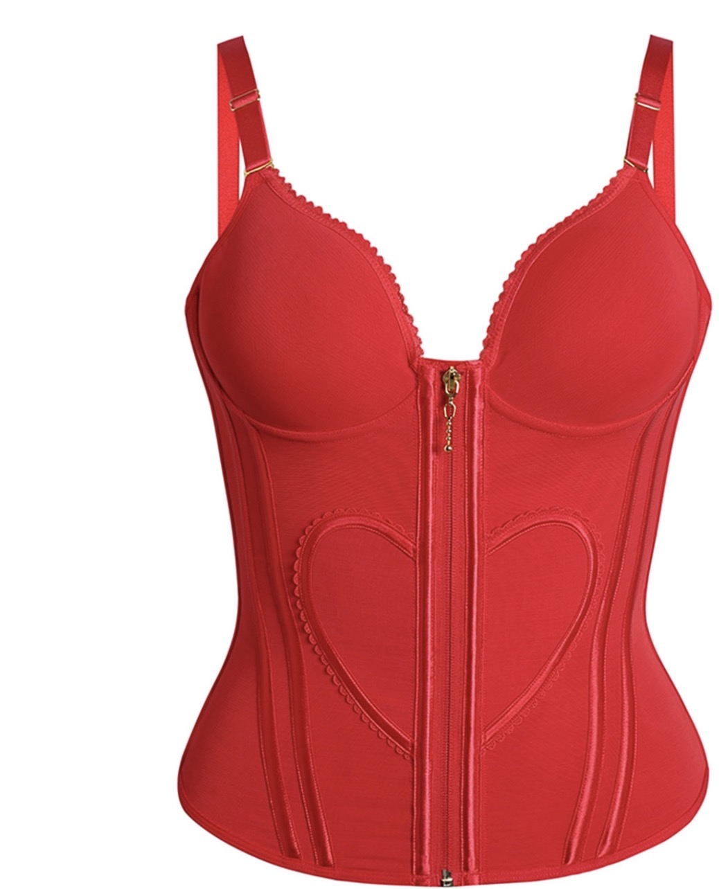 Heart Shape Tummy Control Corset Tank | Zip-Up Waist Trainer Body Shaper