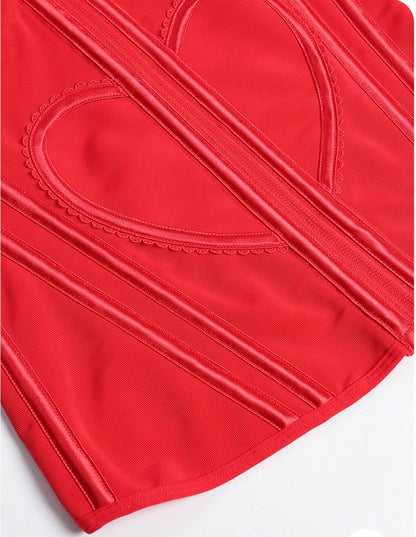 Heart Shape Tummy Control Corset Tank | Zip-Up Waist Trainer Body Shaper
