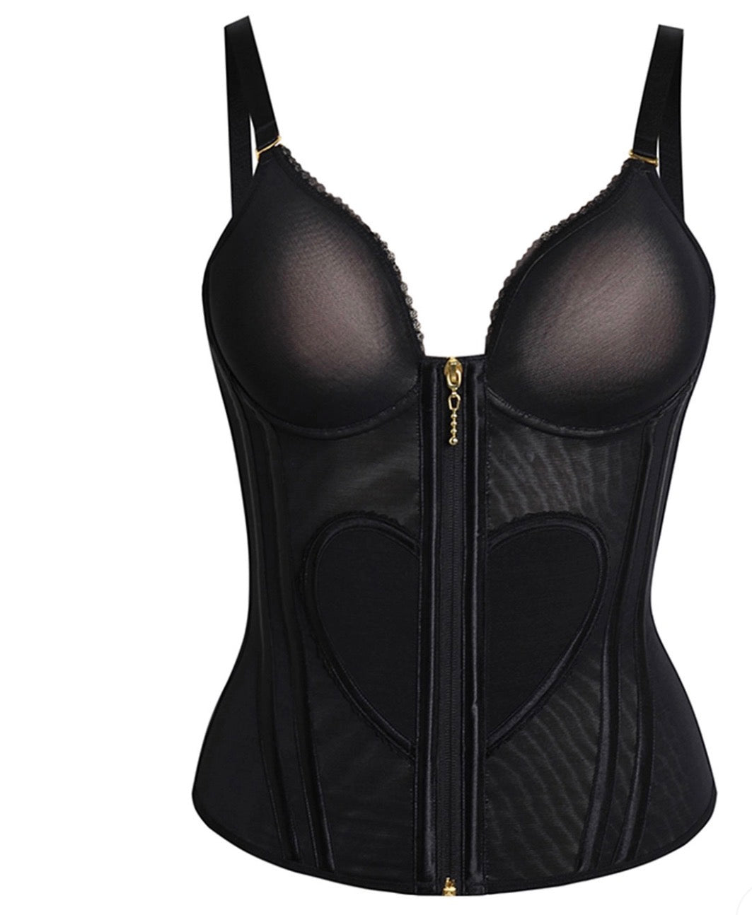 Heart Shape Tummy Control Corset Tank | Zip-Up Waist Trainer Body Shaper