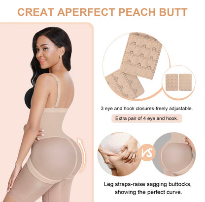 Body By Essence Open-Bust Waist Sculpting Bodysuit | Tummy Control Body Shaper with Adjustable Straps, Zipper Front & Hip-Lift Support