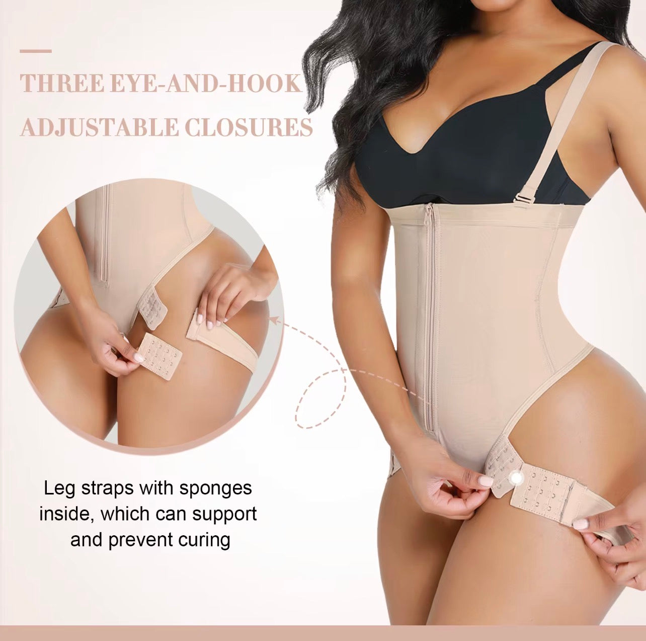 Body By Essence Open-Bust Waist Sculpting Bodysuit | Tummy Control Body Shaper with Adjustable Straps, Zipper Front & Hip-Lift Support