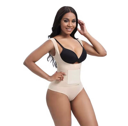 Body By Essence Open-Bust Sculpting Bodysuit | Tummy Control Waist Shaper with Built-In Compression Panel & Adjustable Shoulder Straps