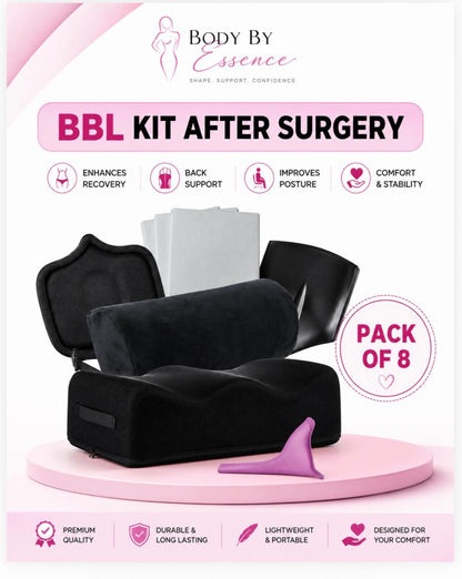 Body By Essence™ 8-Piece BBL Recovery Kit – BBL Pillow, Ab Board, Side Foams, Lumbar Support & Post Surgery Essentials