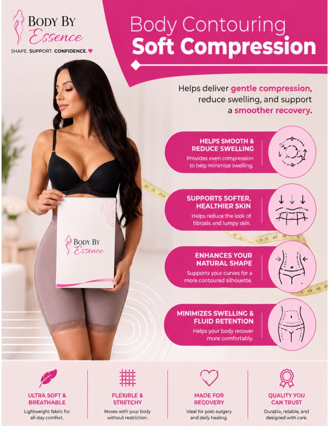 Body By Essence™ 8-Piece BBL Recovery Kit – BBL Pillow, Ab Board, Side Foams, Lumbar Support & Post Surgery Essentials