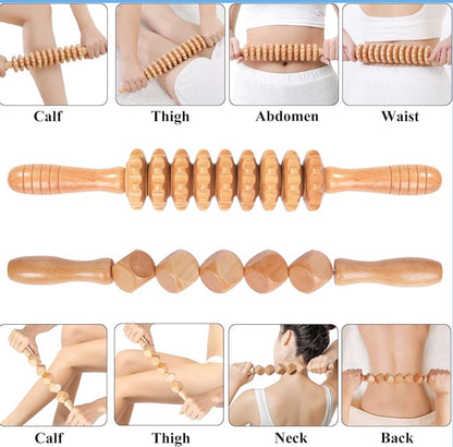 Body By Essence™ 5-in-1 Wood Therapy Massage Kit – Natural Body Sculpting Tools for Lymphatic Massage, Circulation & Self-Care