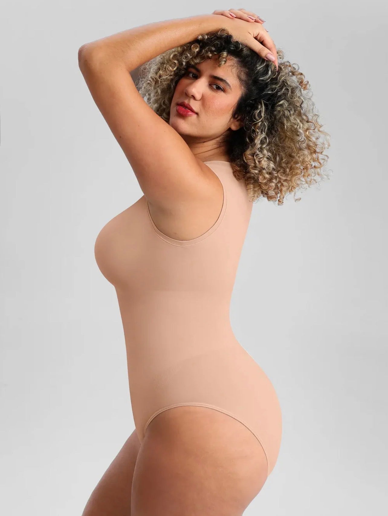 Body By Essence™ Seamless High Neck Sculpting Bodysuit – Sleeveless Tummy Control Shapewear Bodysuit