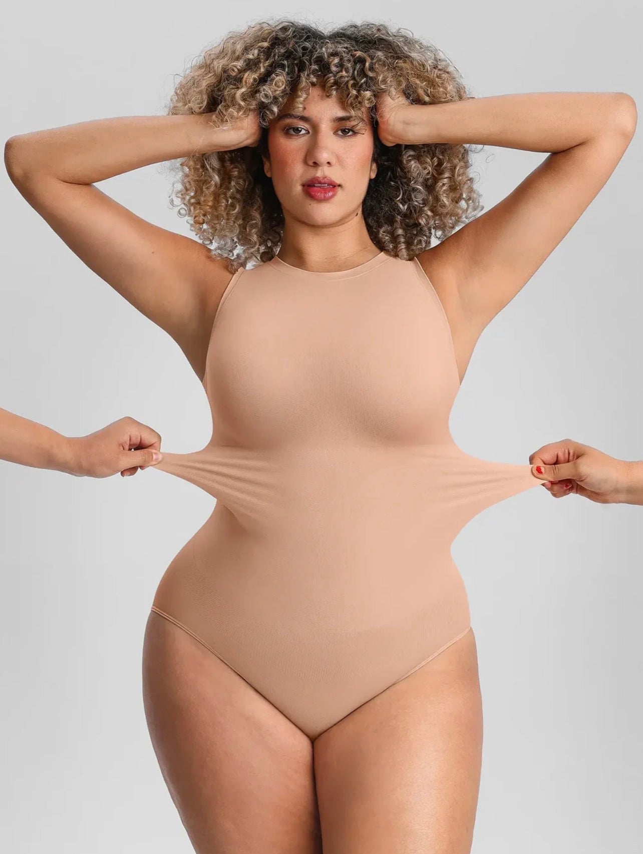 Body By Essence™ Seamless High Neck Sculpting Bodysuit – Sleeveless Tummy Control Shapewear Bodysuit