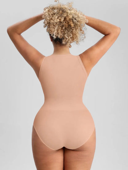 Body By Essence™ Seamless High Neck Sculpting Bodysuit – Sleeveless Tummy Control Shapewear Bodysuit