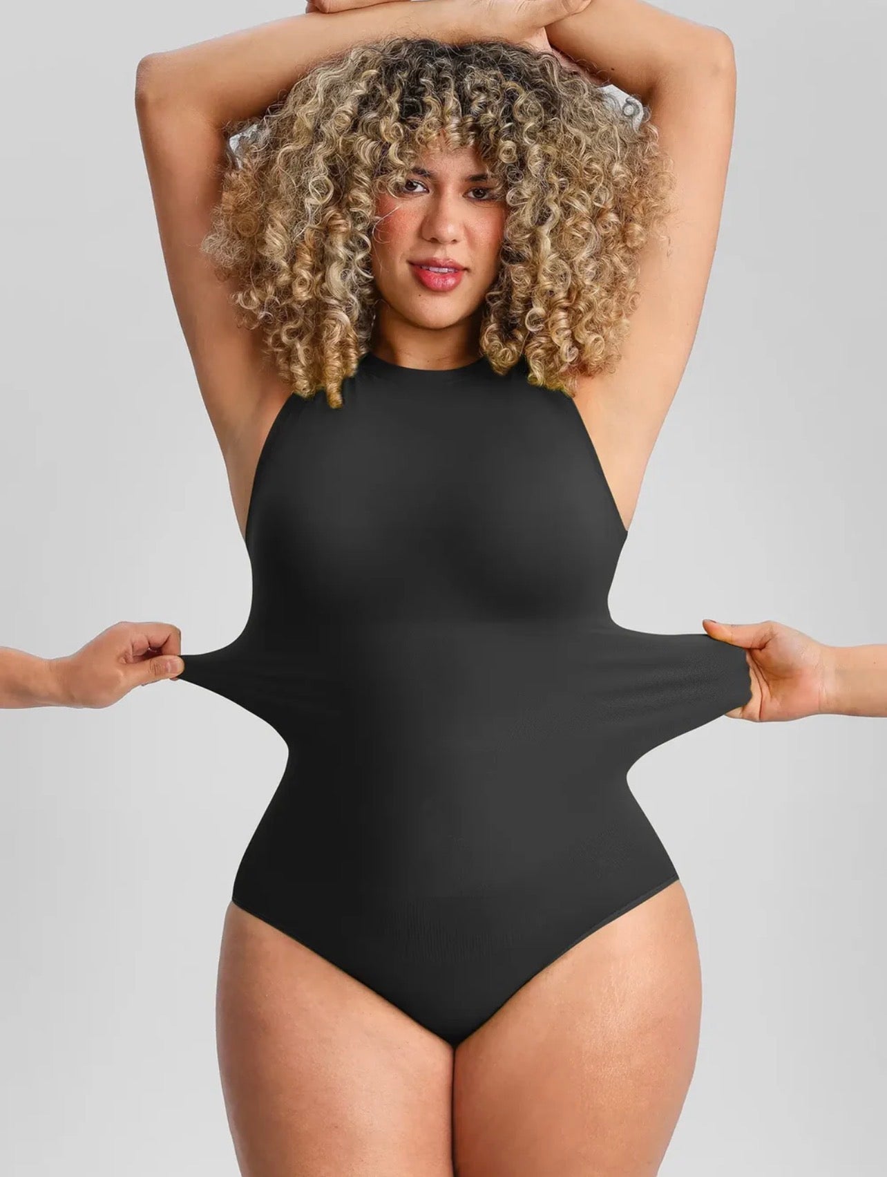 Body By Essence™ Seamless High Neck Sculpting Bodysuit – Sleeveless Tummy Control Shapewear Bodysuit