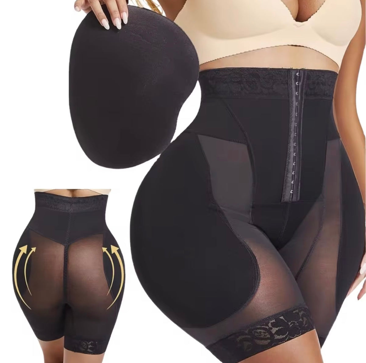 Essence Curves High-Waist Padded Hip-Lift Shorts