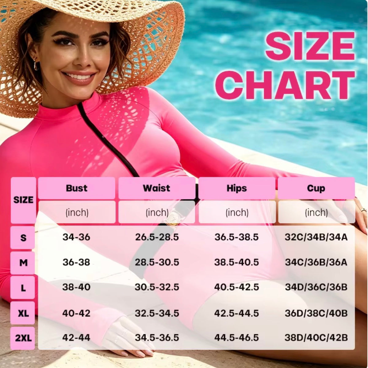 Pink Long Sleeve Tummy Control Swim Bodysuit – Sculpting Sun Protection One-Piece Swimsuit