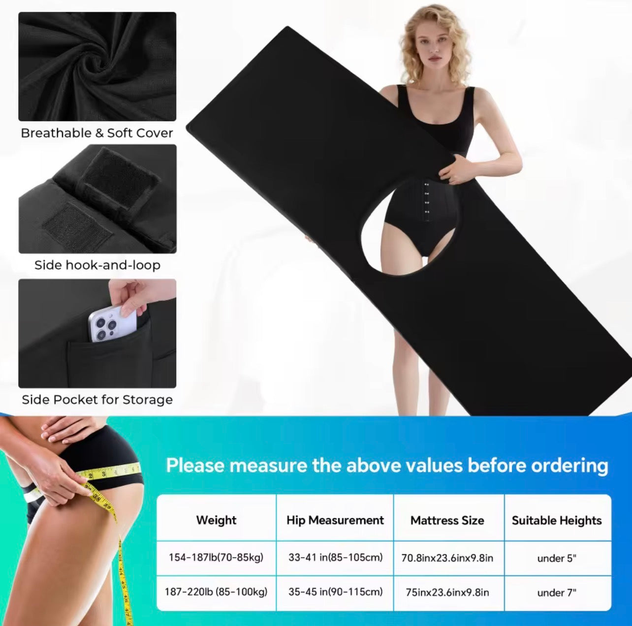 Body By Essence™ BBL Recovery Mattress – Post-Surgery Comfort Bed with Booty Cut-Out
