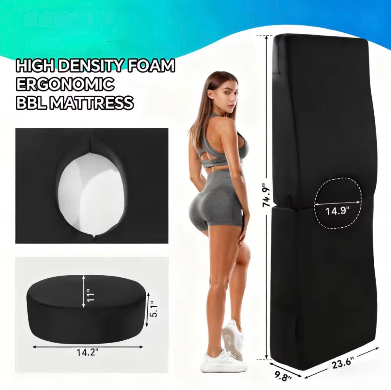 Body By Essence™ BBL Recovery Mattress – Post-Surgery Comfort Bed with Booty Cut-Out