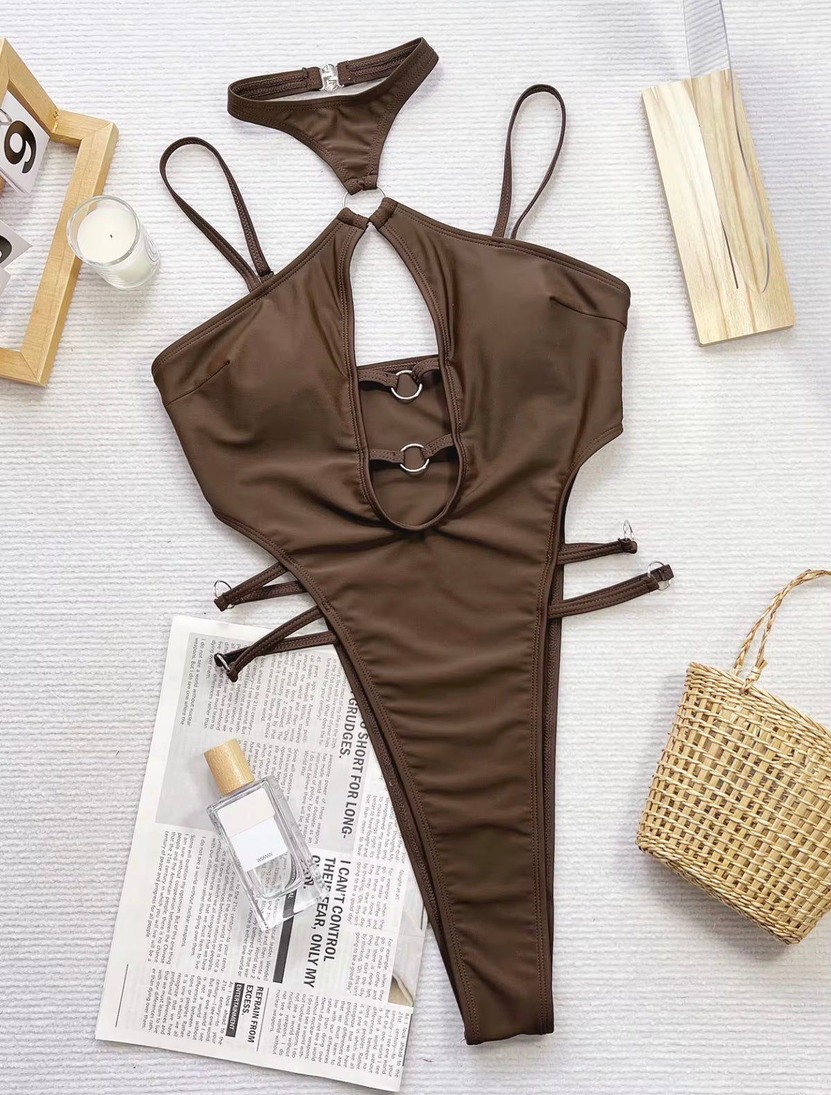 Ribbed Cutout One-Piece Swimsuit