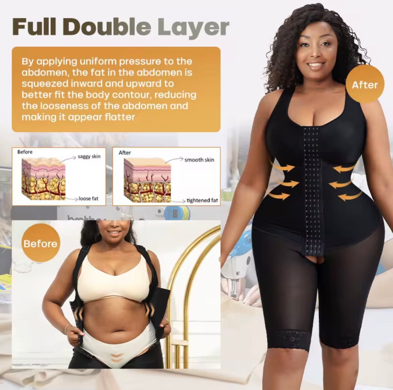 Stage 2 Post-BBL Compression Faja – Open-Butt Sculpting Support