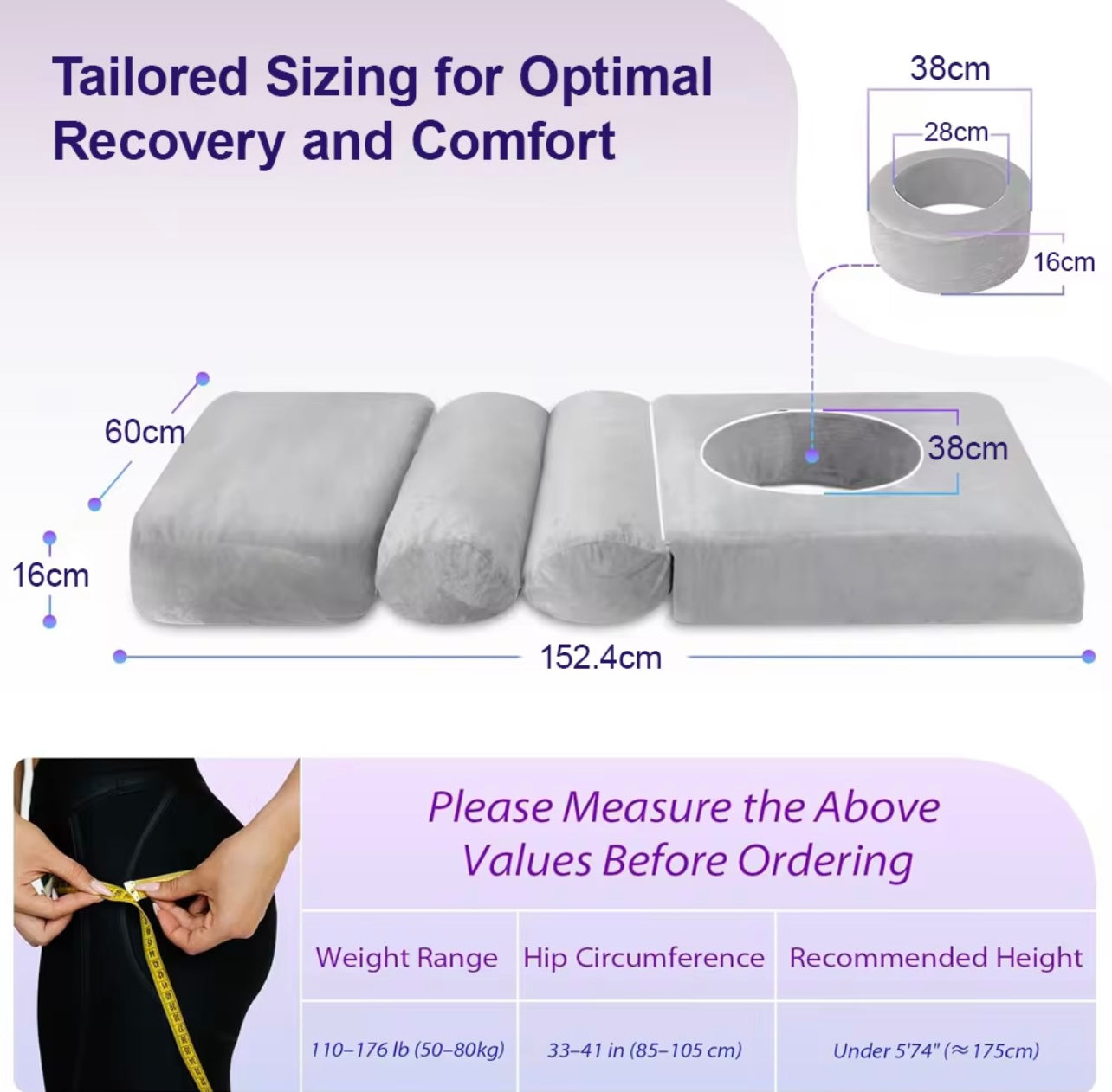 Luxury BBL Recovery Bed – Post-Surgery Support Mattress with Pressure-Relief Cutout