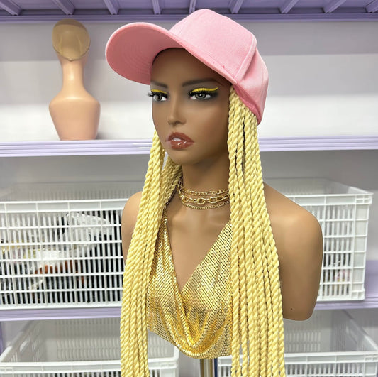 Braided Twist Cap Wig – Blonde
