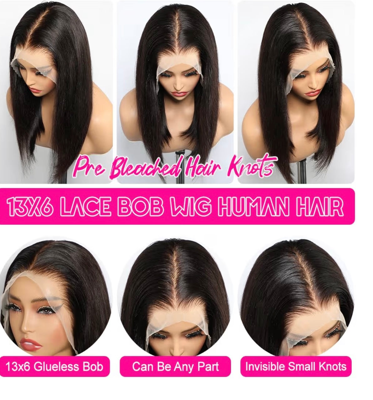 12” | 13*6 | Bob Wig Human Hair | 200% Density