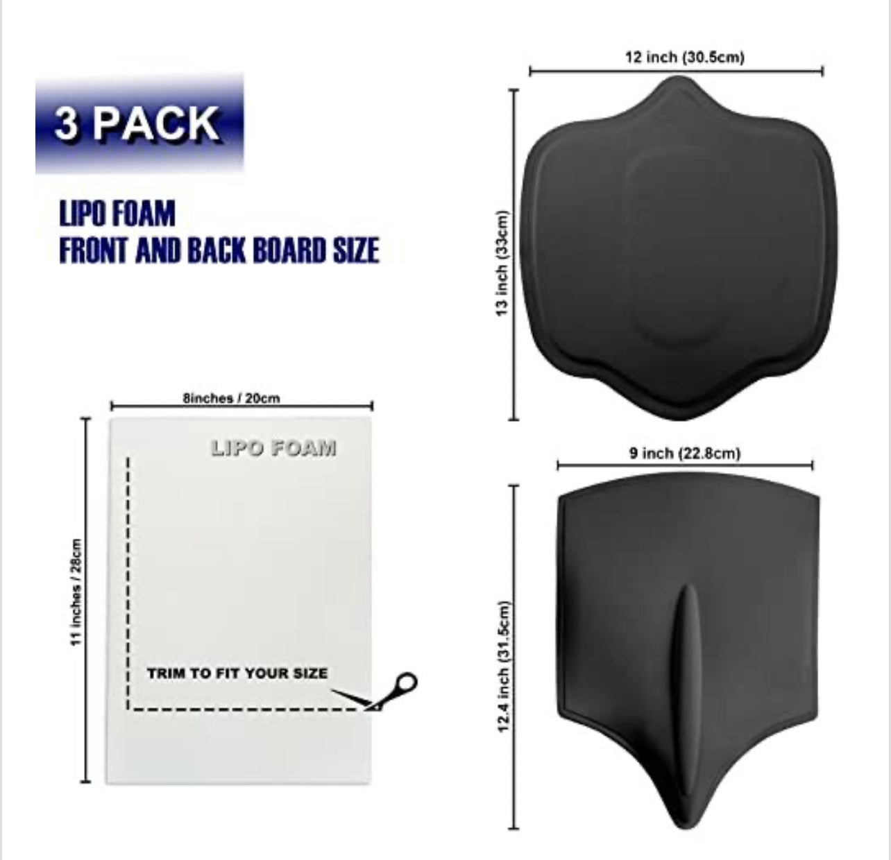 3-Piece BBL & Lipo Foam Pads